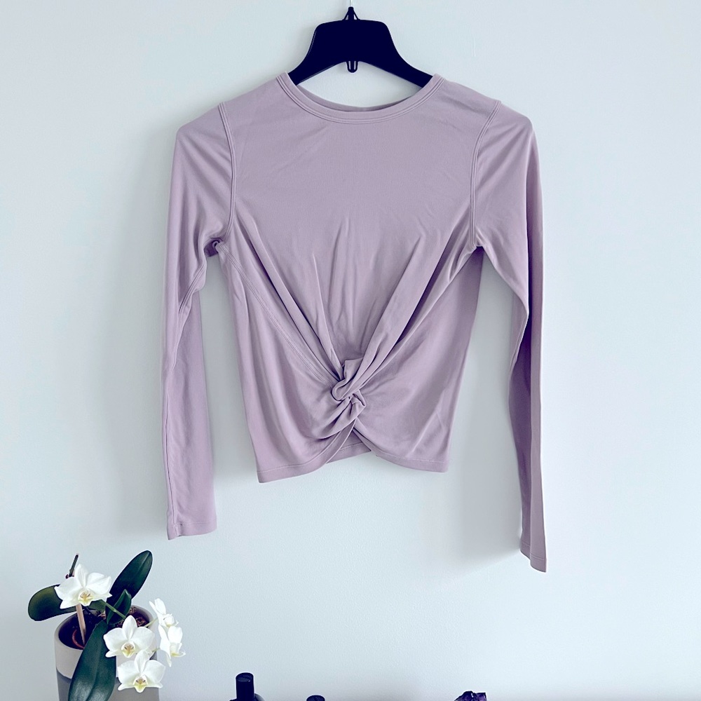 2 Lululemon tops, size 4. Charcoal and lavender colors
